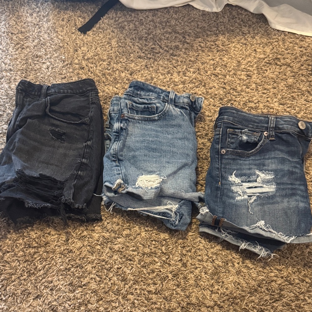 American Eagle Outfitters Jean Shorts - Black and Blue